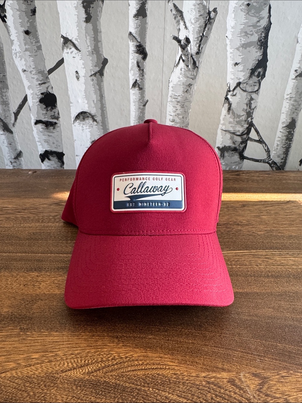 Callaway Maroon Structured Patch Golf Cap PAR score SnapBack